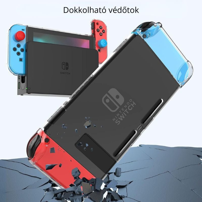 HEYSTOP Nintendo Switch Védőszett - Fekete, Ütésálló Tok és Tartozékok - BShopy