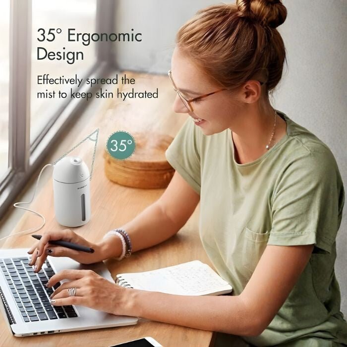 Homasy Hordozható Mini Párásító, 320 ml - es (Fehér) - BShopy