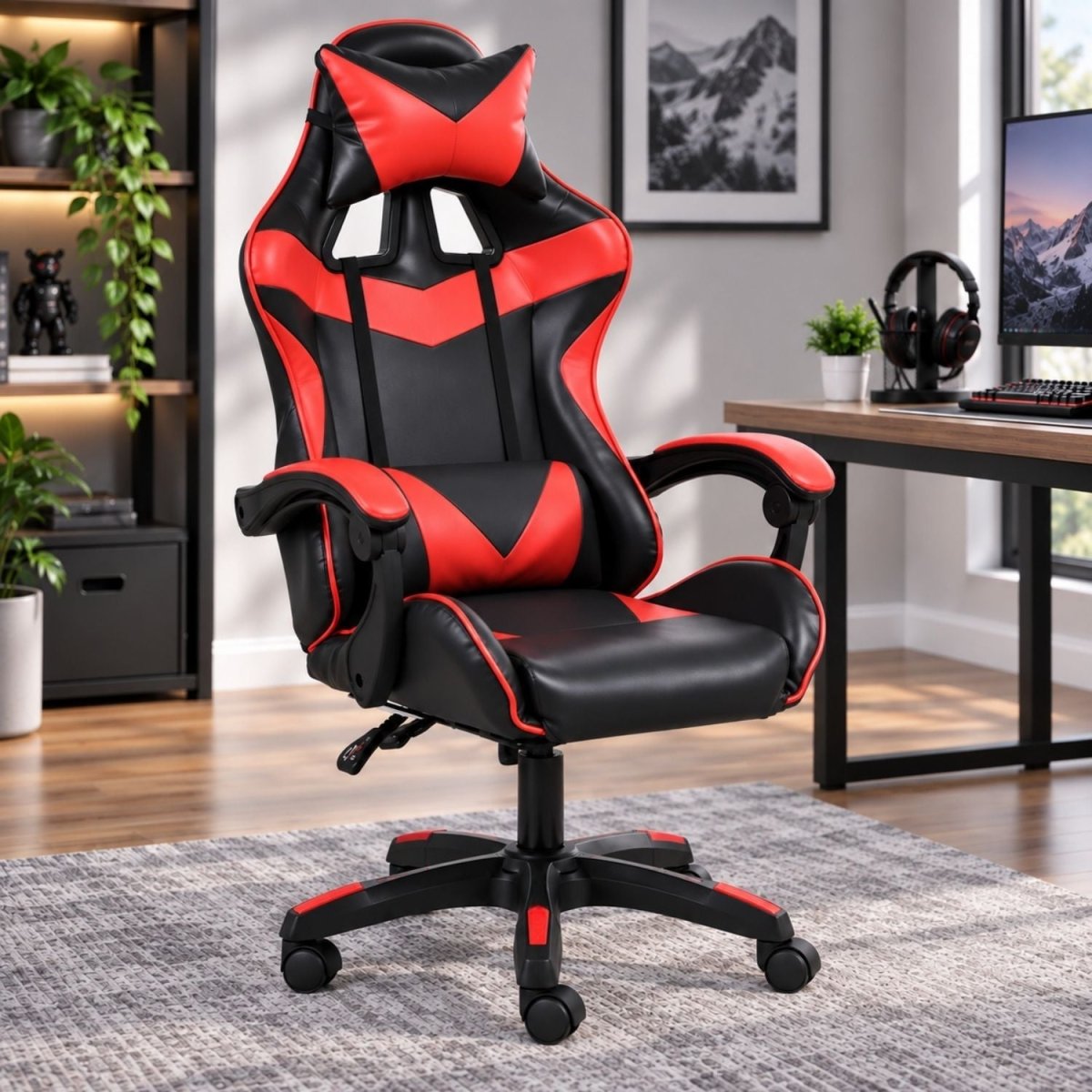 Insma Fekete-Piros Ergonomikus Gamer Szék-BShopy