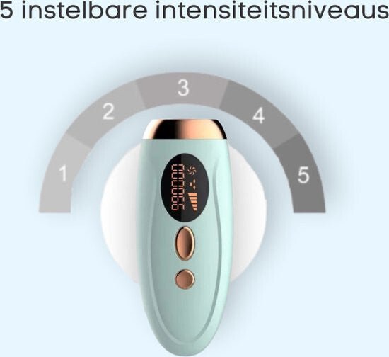 IPL Otthoni Szőrtelenítő - Türkizzöld/Bronz, 999 999 villanás, 5 fokozat - BShopy