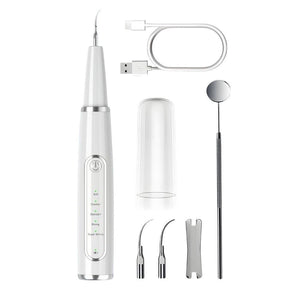 IPX8 Ultrahangos Elektromos Fogkőeltávolító Készülék – Vízálló, 5 Fokozat, LED Kijelző, Cserélhető Fejekkel - BShopy