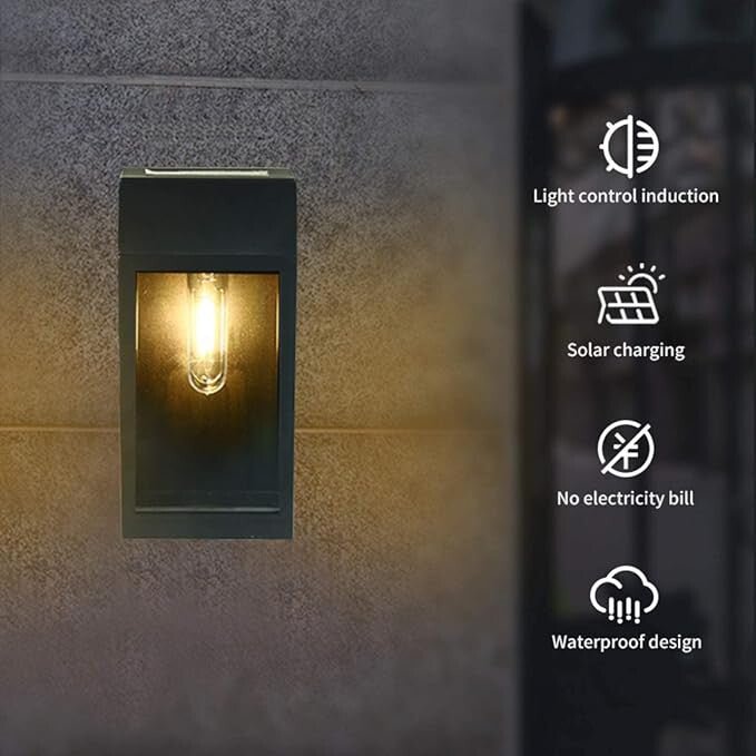 JeeYee Kültéri Napelemes Fali Lámpa - 2 db, Energiatakarékos Világítás - BShopy