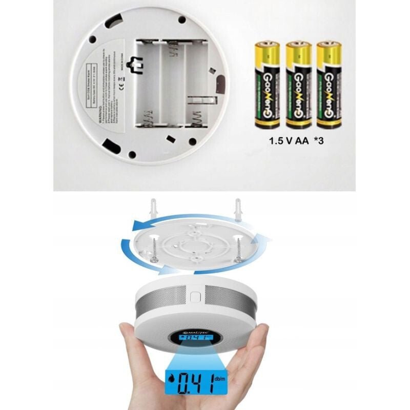 JKD 512COM Szén - Monoxid és Füstérzékelő LCD Kijelzővel, 85 dB Hangriasztással - 2 db - BShopy06977547960583_5