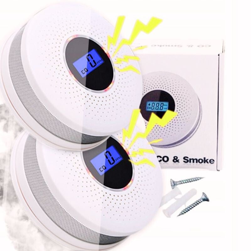 JKD 512COM Szén - Monoxid és Füstérzékelő LCD Kijelzővel, 85 dB Hangriasztással - 2 db - BShopy06977547960583_0