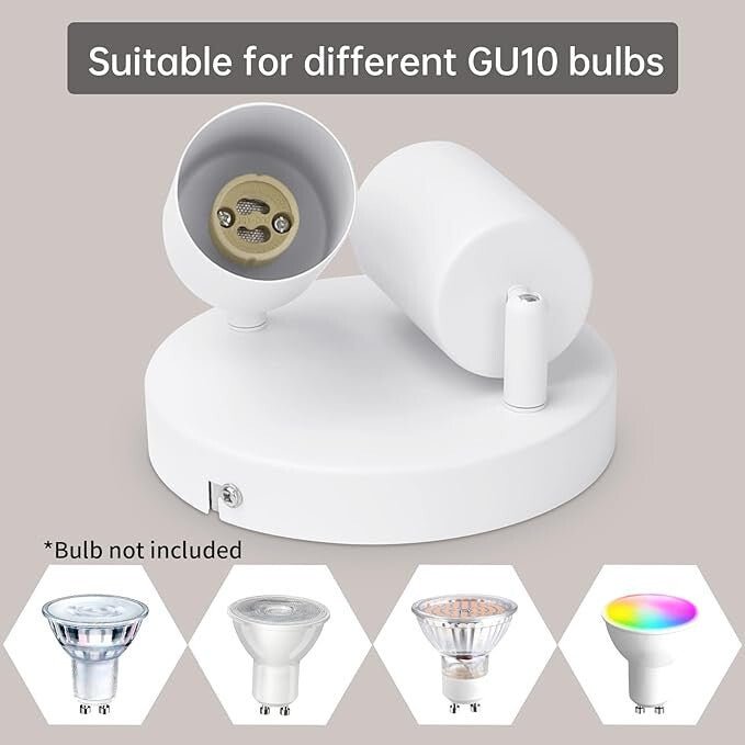 Kambo 2 Égős Kör Alakú Forgatható LED Mennyezeti Spotlámpa (Fehér) - BShopy