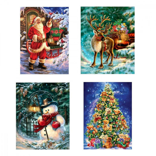 KRUCE 5D Gyémántfestő Készlet - Téli Mintákkal, 4 db - os Szett - BShopyX0013K7ARF_0