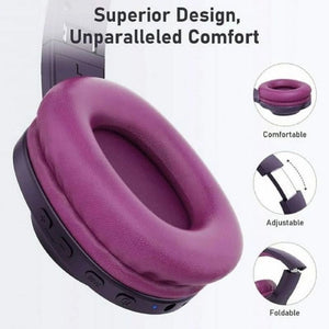 LETSCOM H10 Bluetooth Fejhallgató Over - Ear – Lila, Vezeték Nélküli - BShopy