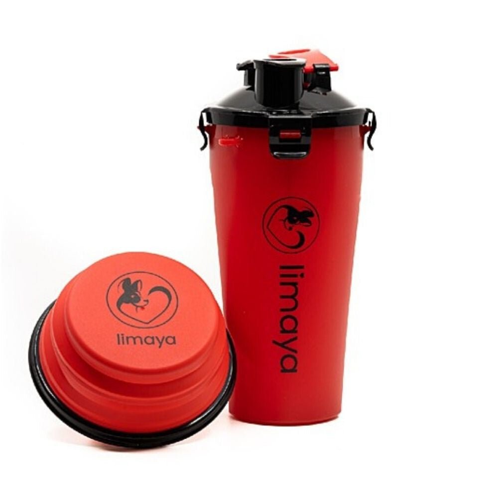 Limaya 3 Az 1 - ben Utazós Itatótál És Kulacs Kutyáknak Tálkával (Piros) - BShopy