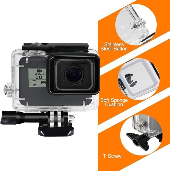 Lupholue GoPro Vízálló Átlátszó Tok 50 m - ig - Piros Szűrős Búvártok Víz Alatti Felvételekhez - BShopy