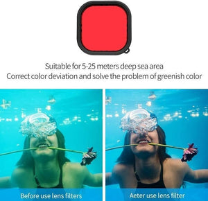 Lupholue GoPro Vízálló Átlátszó Tok 50 m - ig - Piros Szűrős Búvártok Víz Alatti Felvételekhez - BShopy