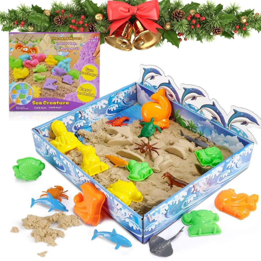 Magicfun 3D Kinetikus Homokszett - Tengeri Állatokkal, Kreatív Játék Gyerekeknek - BShopy