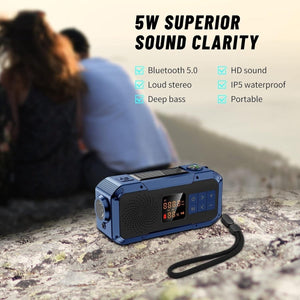 Multifunkčné prenosné rádio - Bluetooth, powerbanka, solárne, núdzové svetlo-BShopy
