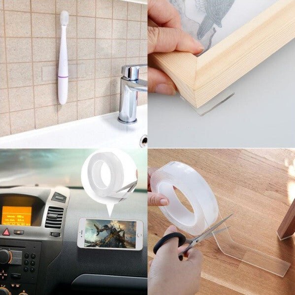 NanoGrip Kétoldalú Átlátszó Ragasztószalag – 5 db, 3 m - es - BShopy