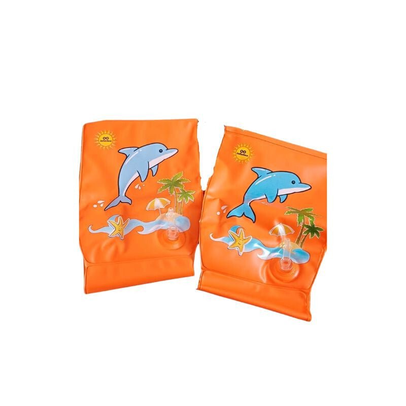 Narancssárga Delfin Mintás Gyermek Karúszó Pár - 2 db, 15×25 cm - BShopy