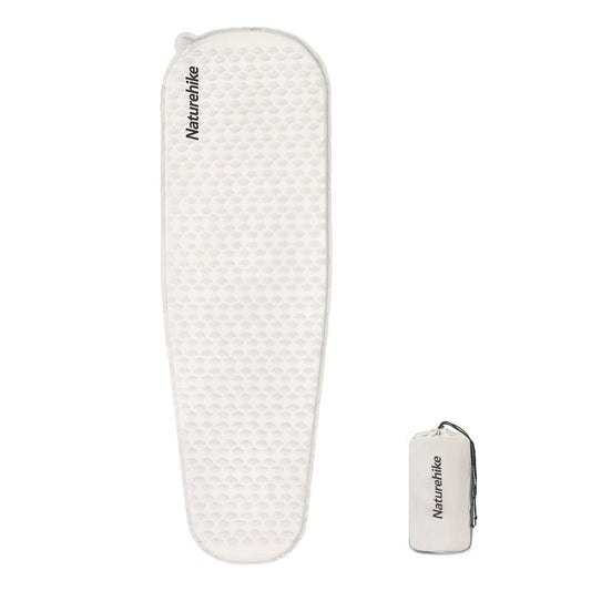Naturehike Könnyen Felfújható Kempingmatrac – 3,5 cm Vastag, Ultrakönnyű (490 g), Múmia Forma, Világosszürke - BShopy810165100367_0