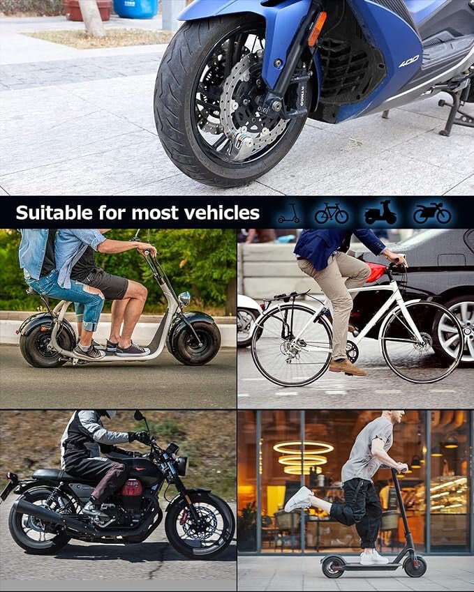 Oasser Motorkerékpár Tárcsafékzár - 120 dB Riasztóval, Biztonsági Zár Motorhoz - BShopyX001JIU1NV_5