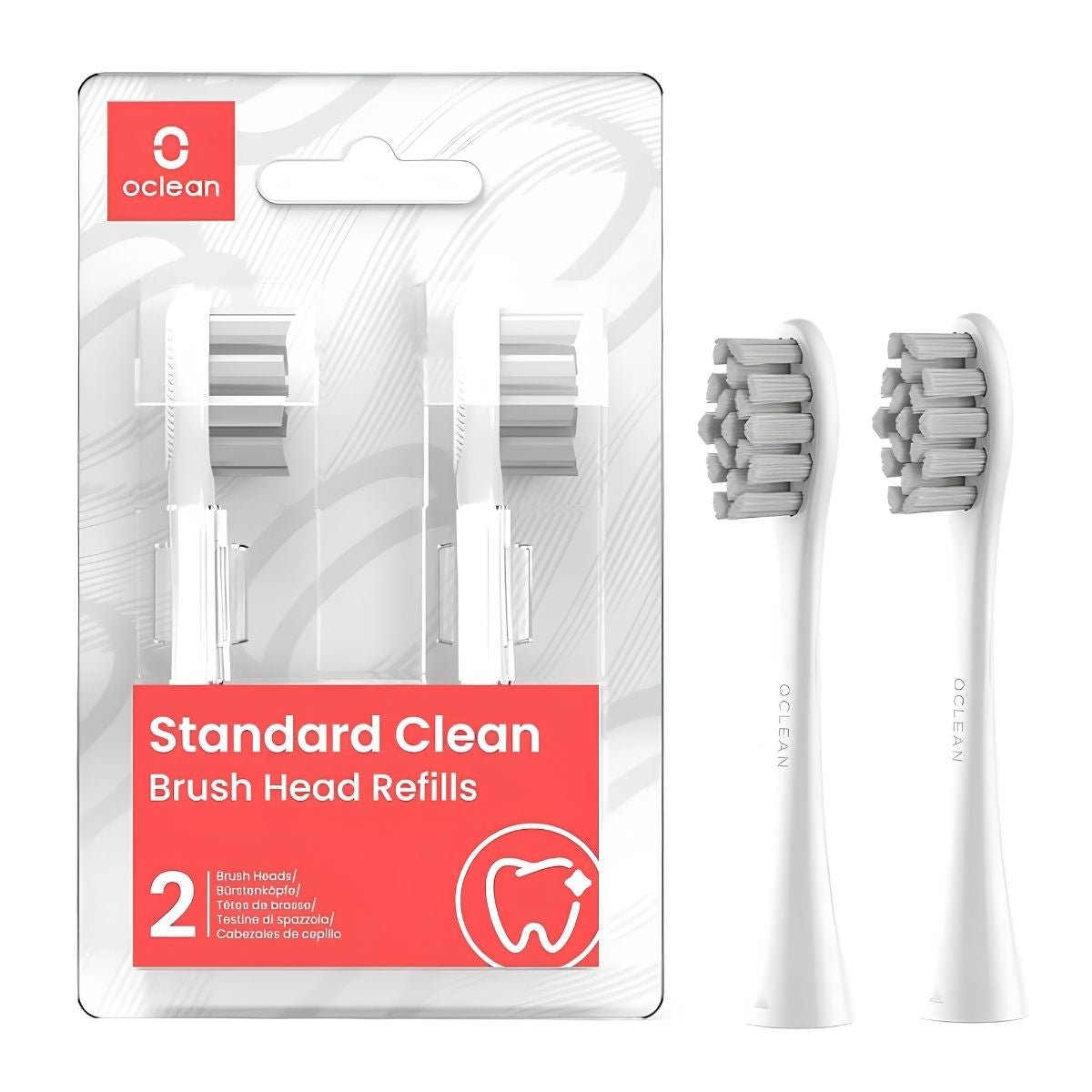 Oclean Standard Clean Fogkefe Pótfej – 2 db, Fehér - BShopy