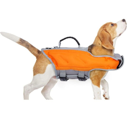 Ownpets Felfújható Kutya Mentőmellény, L - Narancssárga - Szürke - BShopyX001RHIOM9_0