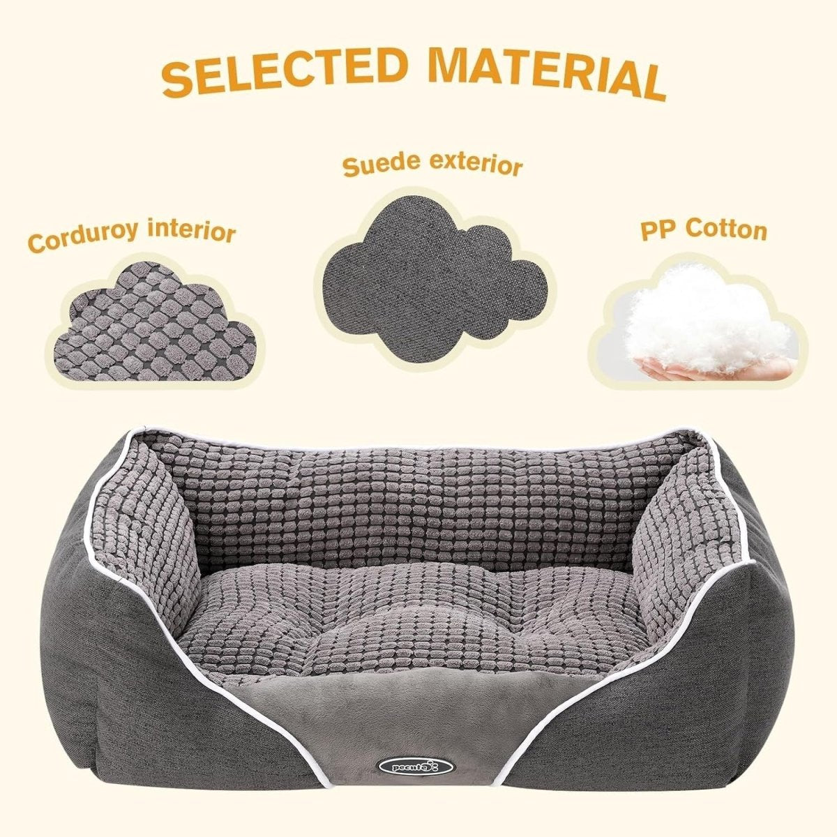 Pecute Téglalap Alakú Kutya, és Macskafekhely - 83 x 66 x 24 cm L-es-BShopy