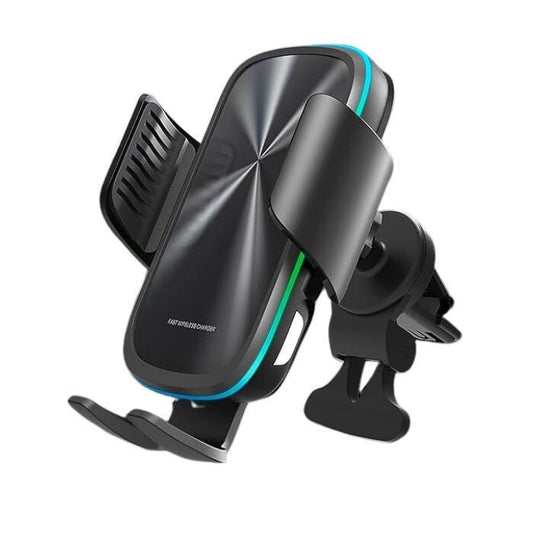 Qi Vezeték Nélküli Autós Töltő és Telefontartó - Gyors Töltés, Univerzális Tartó Fekete Színben - BShopyX001N8AL0P_0