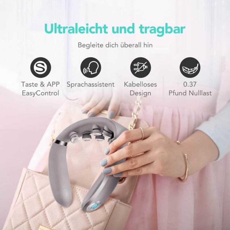 SKG G7 PRO Szürke Vezeték Nélküli Nyakmasszírozó Hőterápiával – Intelligens Izomlazító Készülék - BShopy