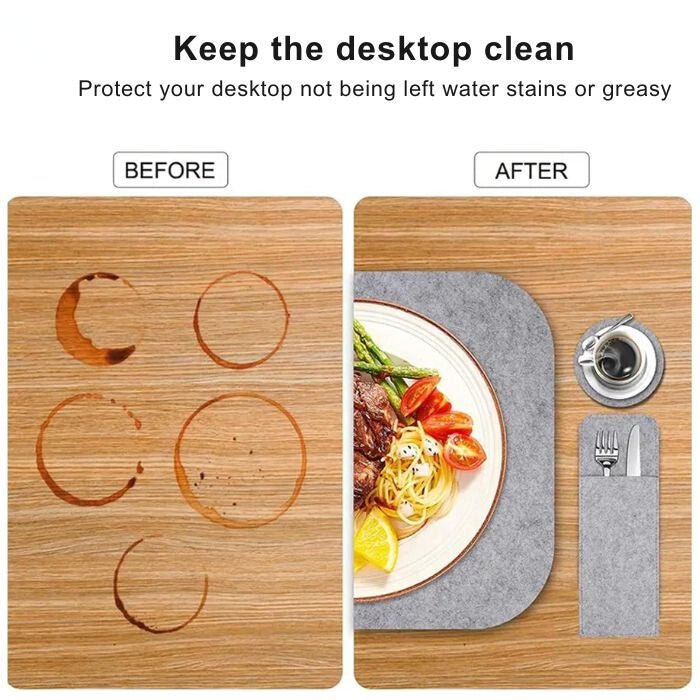 SportOut Világosszürke Étkező Alátét Szett – Hőálló, Csúszásmentes Szilikon Tányéralátét és Poháralátét - BShopy