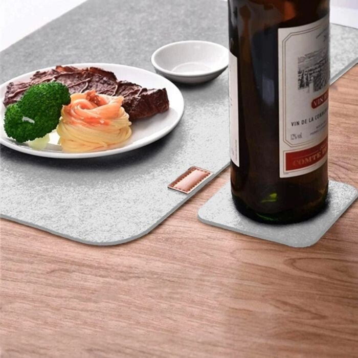 SportOut Világosszürke Étkező Alátét Szett – Hőálló, Csúszásmentes Szilikon Tányéralátét és Poháralátét - BShopy