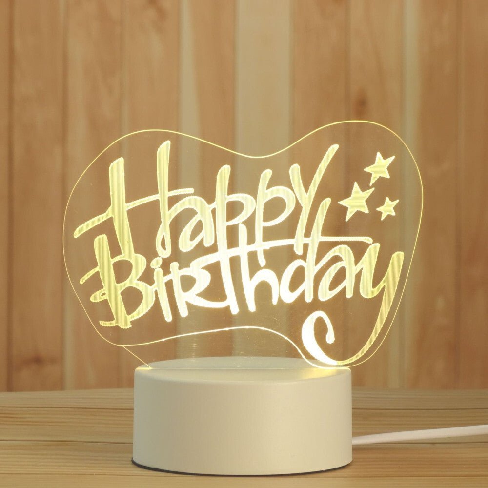 Születésnapi dekoráció LED lámpa - DreamLED Happy Birthday 3D fény - BShopySYYP259AB_0
