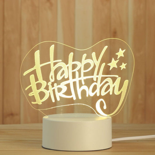 Születésnapi dekoráció LED lámpa - DreamLED Happy Birthday 3D fény - BShopySYYP259AB_0