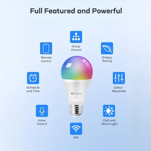 Teckin SB50 RGB Wi-Fi inteligentná LED žiarovka – 7,5 W, 800 lm, Smart Life-BShopy