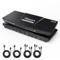 TESmart Dual Monitor KVM Switch – 4×2 (2 PC / 2 Monitor), HDMI + DisplayPort, 4K@60Hz, EDID, USB 2.0 (Fekete) - BShopy