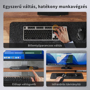 TESmart Dual Monitor KVM Switch – 4×2 (2 PC / 2 Monitor), HDMI + DisplayPort, 4K@60Hz, EDID, USB 2.0 (Fekete) - BShopy2 PC 2 monitor4K@60Hz