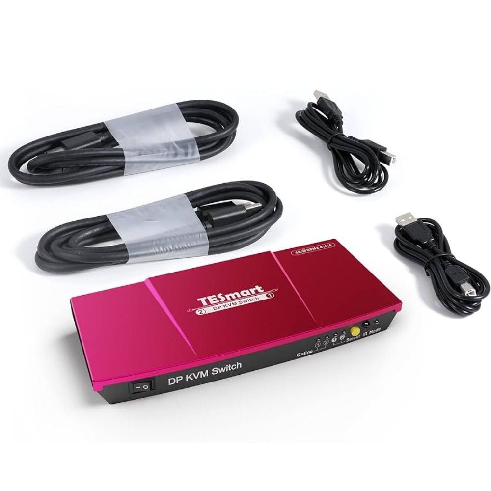 TESmart KVM Switch DisplayPort 4K 60Hz – 2 számítógéphez - BShopy