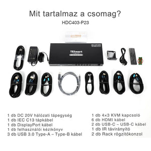Tesmart MST KVM Dokkolóállomás 3 Monitorhoz 4K 60Hz – 1 Laptop + 3 PC - BShopy