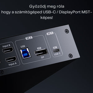 Tesmart MST KVM Dokkolóállomás 3 Monitorhoz 4K 60Hz – 1 Laptop + 3 PC - BShopy