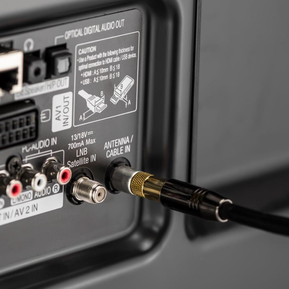 Tesmart RG59 Koaxiális TV/SAT Kábel – 75 Ohm, 90° Hajlított Csatlakozóval és Toldóval - BShopy