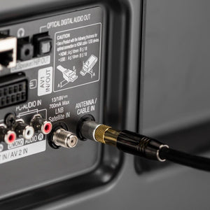 Tesmart RG59 Koaxiális TV/SAT Kábel – 75 Ohm, 90° Hajlított Csatlakozóval és Toldóval - BShopy