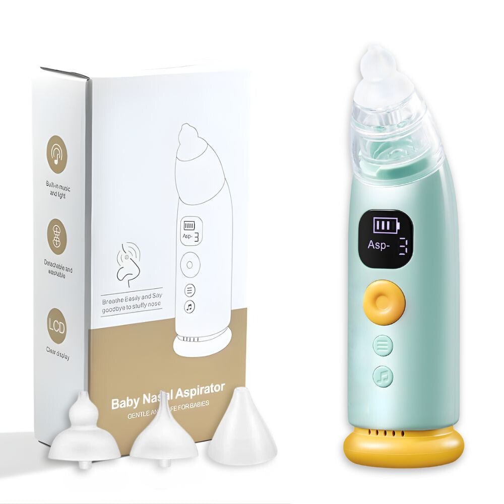 Újratölthető Elektromos Orrszívó – 3 Szívófej, Zene és LED Fény, Vízálló - BShopybaba orrszívóbaba orrtisztítóelektromos orrszívóX0022YTWIL_0