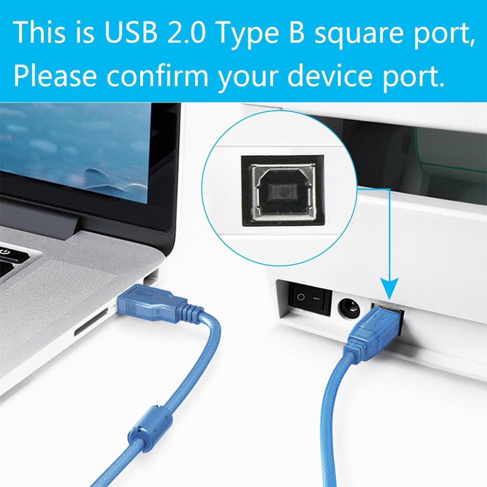 USB - B Nyomtatókábel 3m - USB 2.0, Nyomtató és Szkenner Csatlakozókábel - BShopy
