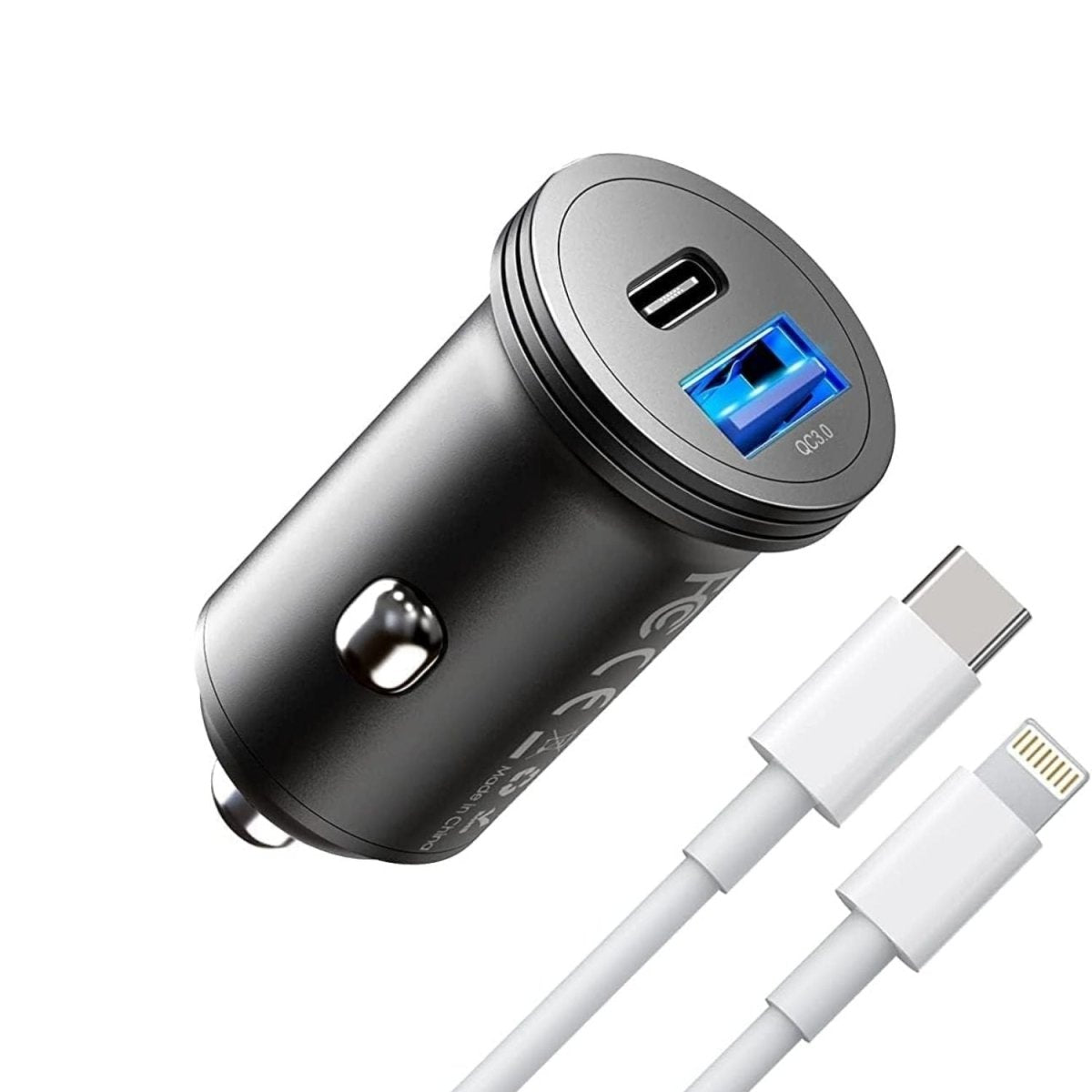 USB-C adaptér nabíjačky do auta - 43W, 2-portová rýchlonabíjačka pre telefón a tablet - BShopy
