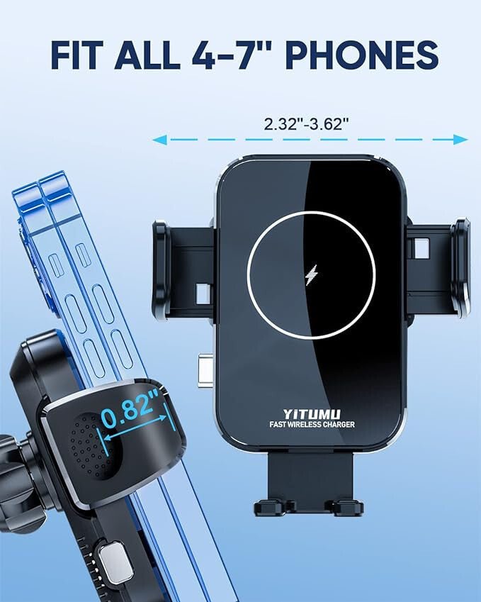 Yitumu A26 Vezeték nélküli Autós Qi Gyors Töltő – 15W - BShopy