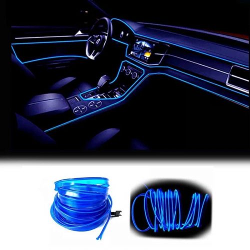 OneLED auto LED vlákno, rezacie LED svetlo, snabíjačkou do zapaľovača cigariet 2 m (modré)