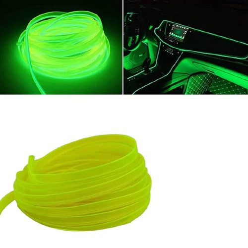 Jeden LED pásik do auta, rezacie LED svetlo, USB nabíjanie 5 m (fosforeskujúca zelená)