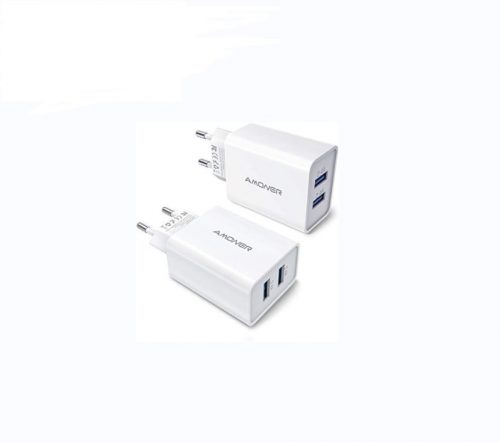 Amoner 24W 2portový USB nabíjací adaptér 2ks (biely)