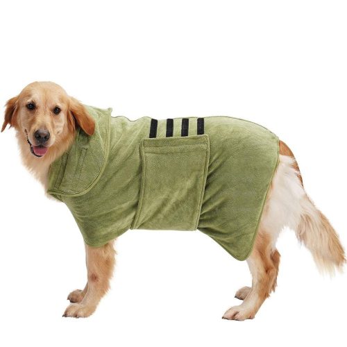 Happy Hachi kúpací plášť z mikrovlákna pre psov L (zelený)