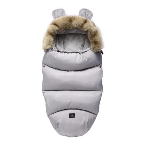 Teplý detský spací vak do kočíka (sivý)