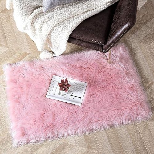 Topspitgo koberec z umelej kožušiny 60x90cm (ružový)