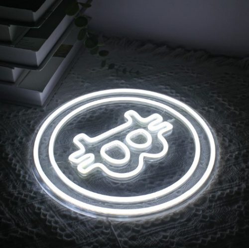 Wanxing Jedinečné bitcoinové LED neónové osvetlenie 32 cm x 32 cm