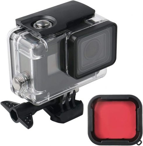 Vodotesné priehľadné puzdro Lupholue GoPro do 50 m s červeným filtrom