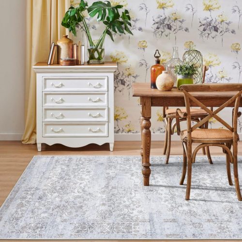 Taleta Barley Grey Floral Perzský štýl interiérový koberec 120x170cm